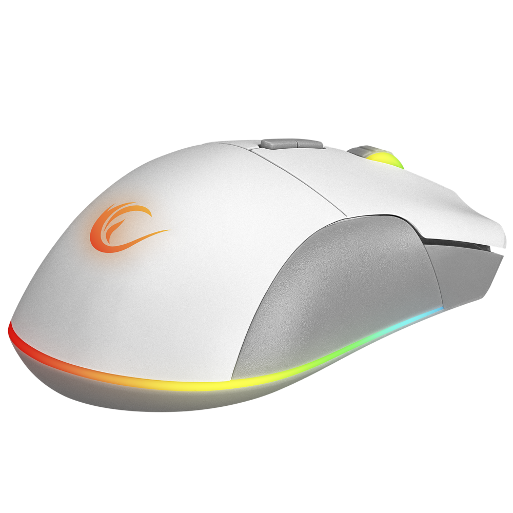 Mouse gaming Rampage SMX-R21 COMPACT, Iluminare RGB, Senzor Instant A825, 7200 DPI1000Hz, 7 Butoane, Programabil, AlbGri