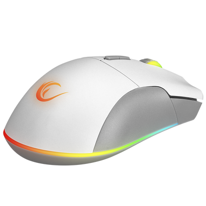 Mouse gaming Rampage SMX-R21 COMPACT, Iluminare RGB, Senzor Instant A825, 7200 DPI1000Hz, 7 Butoane, Programabil, AlbGri