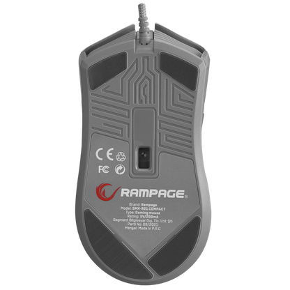 Mouse gaming Rampage SMX-R21 COMPACT, Iluminare RGB, Senzor Instant A825, 7200 DPI1000Hz, 7 Butoane, Programabil, PinkGri