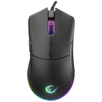 Mouse gaming Rampage SMX-R21 COMPACT, Iluminare RGB, Senzor Instant A825, 7200 DPI1000Hz, 7 Butoane, Programabil, Negru