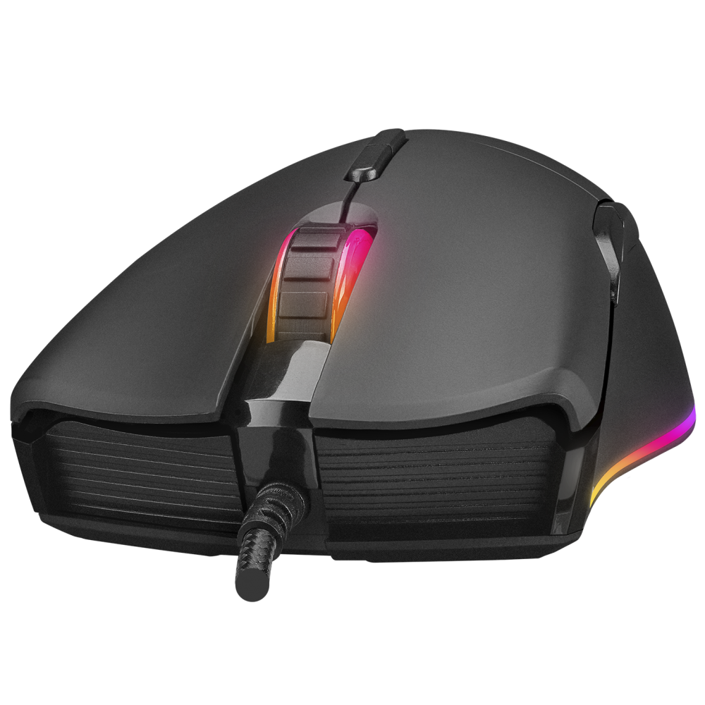 Mouse gaming Rampage SMX-R21 COMPACT, Iluminare RGB, Senzor Instant A825, 7200 DPI1000Hz, 7 Butoane, Programabil, Negru