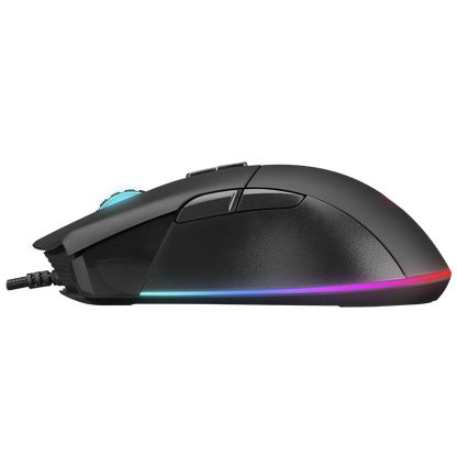 Mouse gaming Rampage SMX-R21 COMPACT, Iluminare RGB, Senzor Instant A825, 7200 DPI1000Hz, 7 Butoane, Programabil, Negru