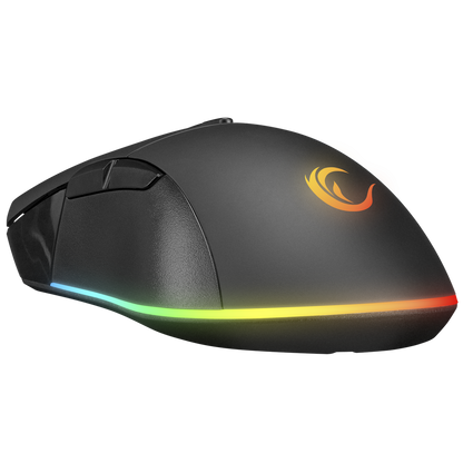 Mouse gaming Rampage SMX-R21 COMPACT, Iluminare RGB, Senzor Instant A825, 7200 DPI1000Hz, 7 Butoane, Programabil, Negru