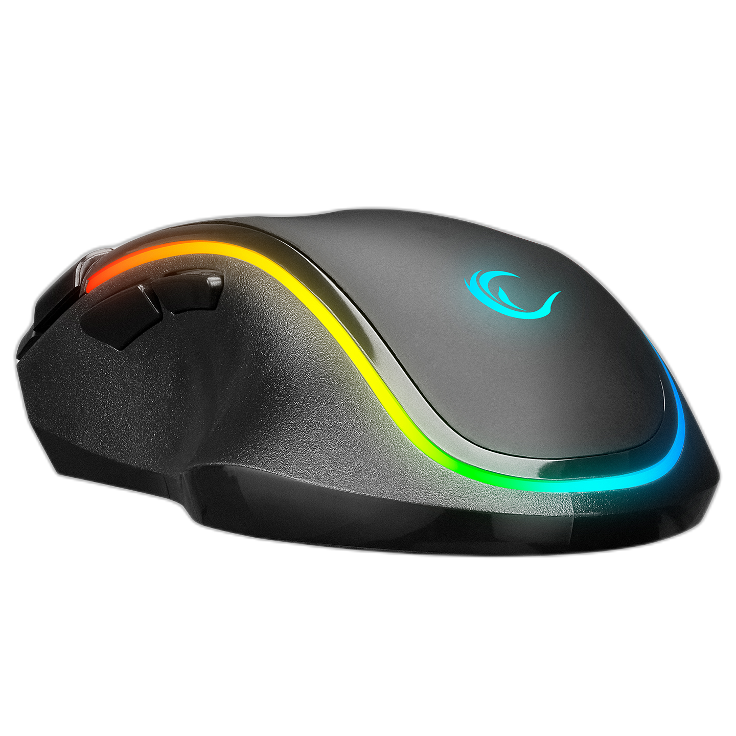 Mouse gaming Rampage SMX-G72 GREEDY, Iluminare RGB, 7200 DPI, 8 Butoane, functie dublu clic, Negru