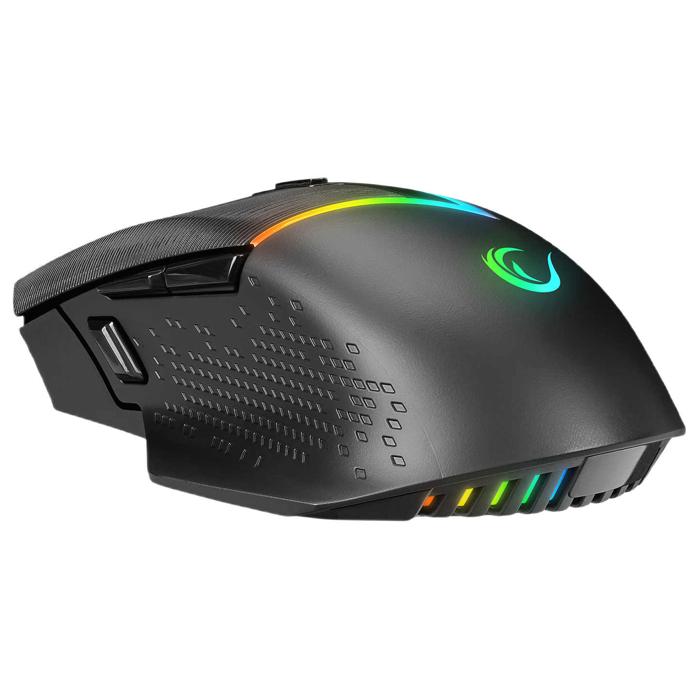 Mouse Gaming Wireless, Rampage DROP M3, Iluminare RGB, 10000 DPI, 10 Butoane, Programabil, 2.4GHz&Wired, USB-C, Negru