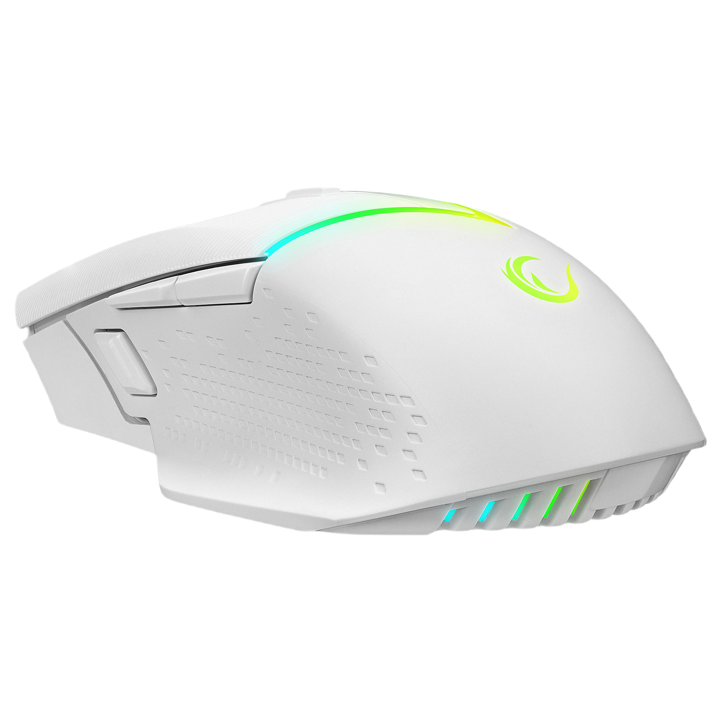 Mouse Gaming Wireless, Rampage DROP M3, Iluminare RGB, 10000 DPI, 10 Butoane, Programabil, 2.4GHz&Wired, USB-C, Alb