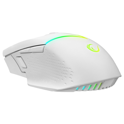 Mouse Gaming Wireless, Rampage DROP M3, Iluminare RGB, 10000 DPI, 10 Butoane, Programabil, 2.4GHz&Wired, USB-C, Alb