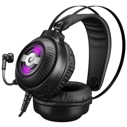 Casti Gaming Rampage RM-K29  THUNDER, Iluminare RGB, 3.5 mm Jack&USB, Microfon Noise Cancelling, Negru