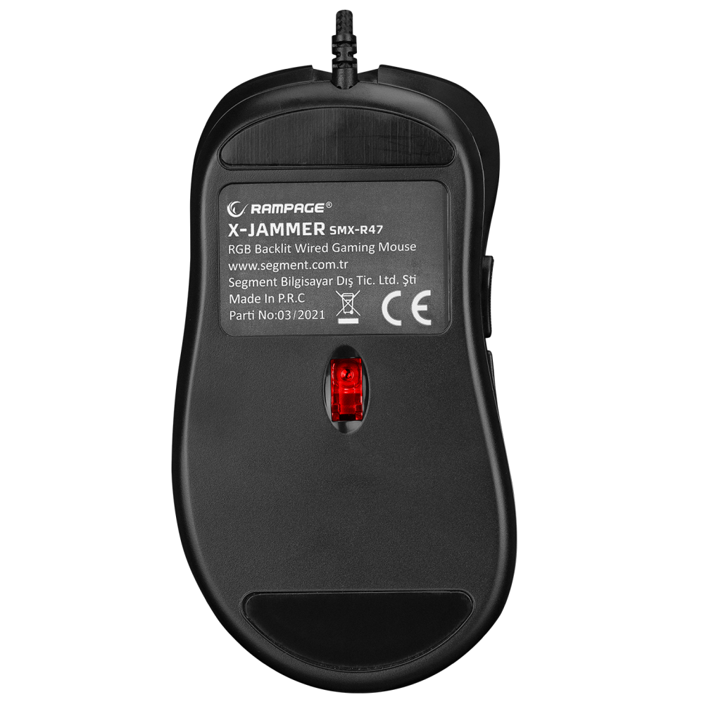 Mouse gaming Rampage SMX-R47 X-JAMMER, Iluminare RGB, 7200 DPI, 6 Butoane, Programabil,Negru