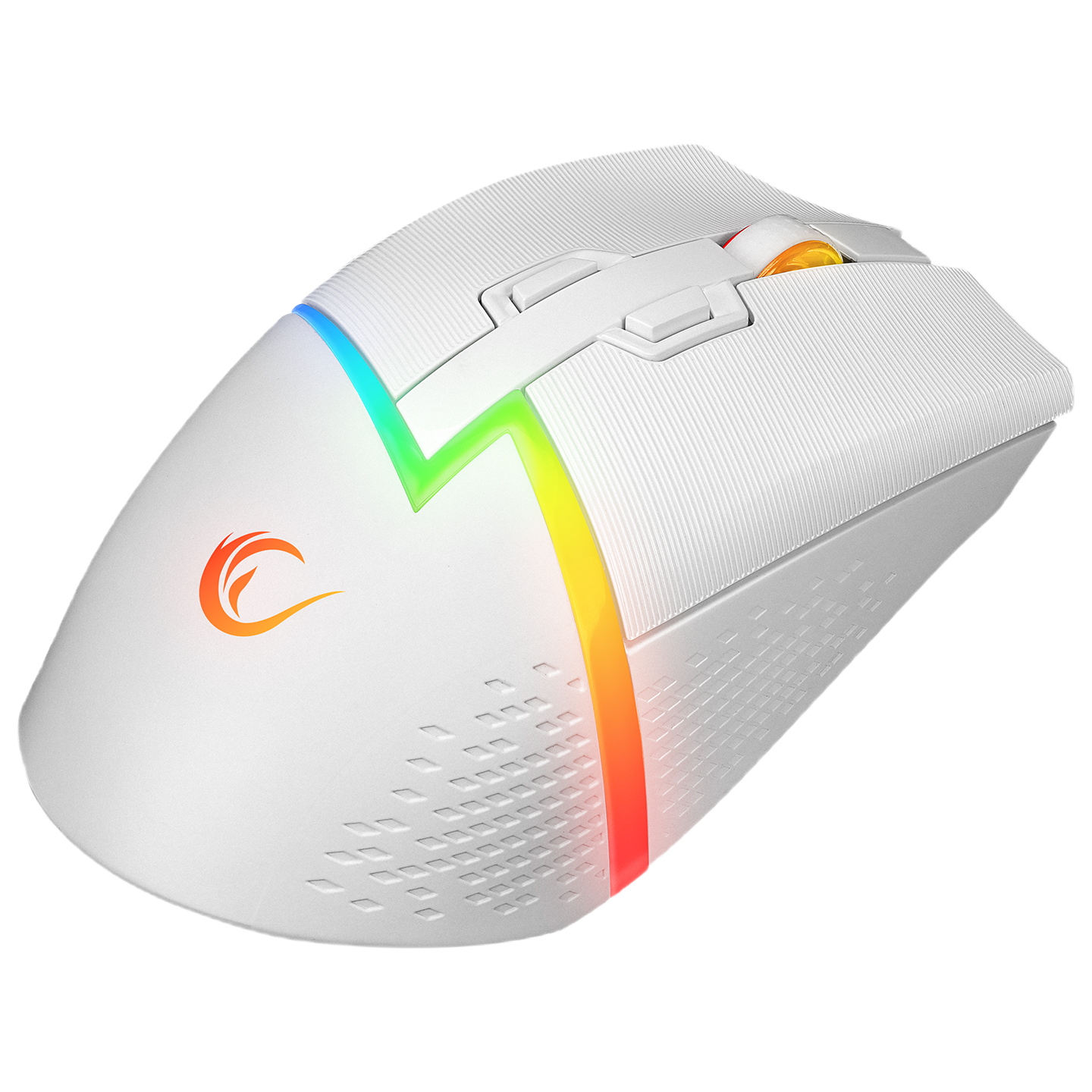 Mouse Gaming Wireless, Rampage DROP M3, Iluminare RGB, 10000 DPI, 10 Butoane, Programabil, 2.4GHz&Wired, USB-C, Alb