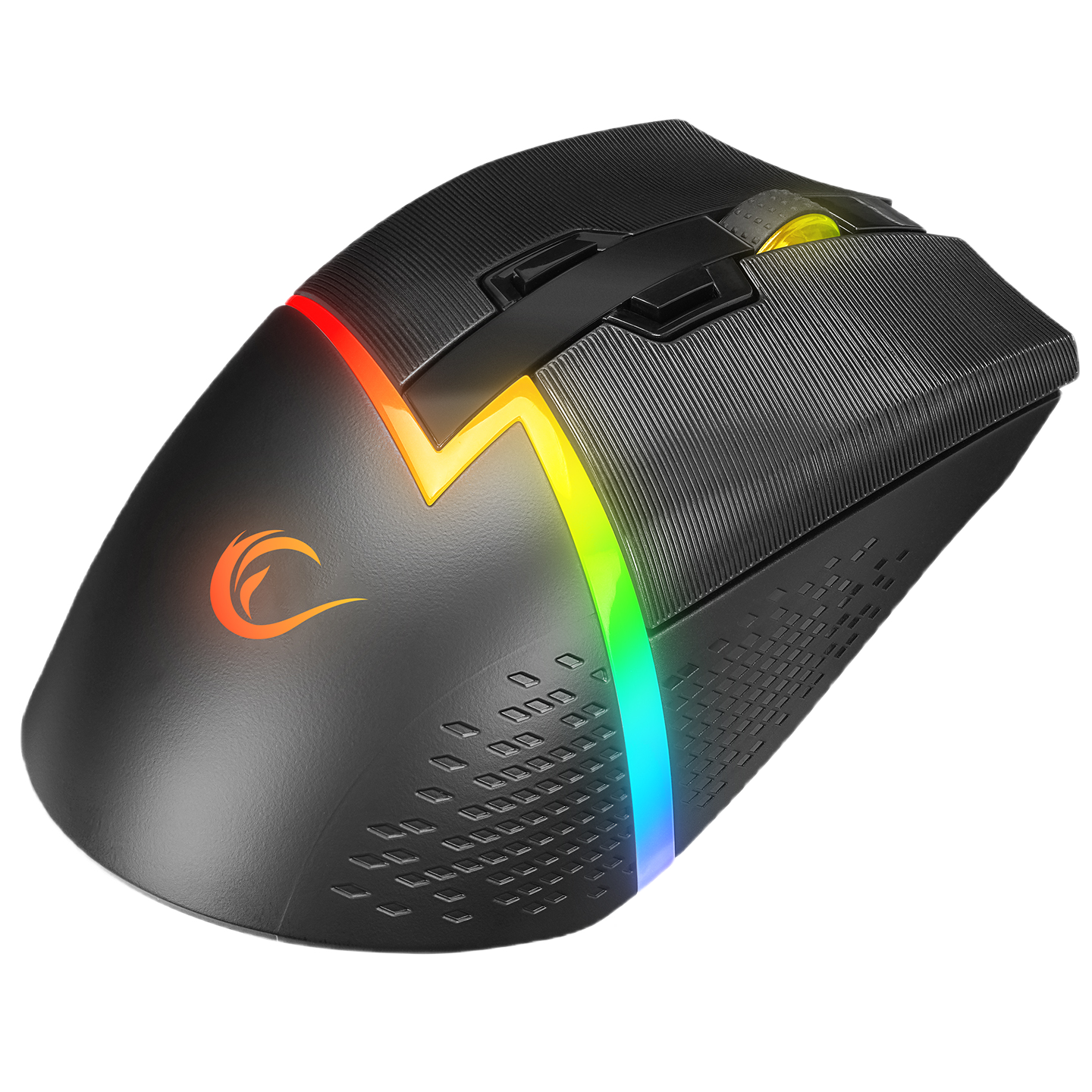 Mouse Gaming Wireless, Rampage DROP M3, Iluminare RGB, 10000 DPI, 10 Butoane, Programabil, 2.4GHz&Wired, USB-C, Negru