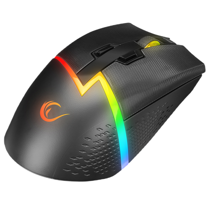 Mouse Gaming Wireless, Rampage DROP M3, Iluminare RGB, 10000 DPI, 10 Butoane, Programabil, 2.4GHz&Wired, USB-C, Negru