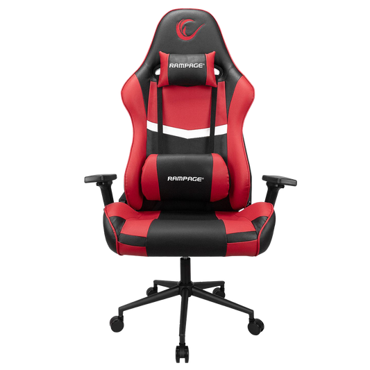 Scaun Gaming Rampage KL-R56, Piele Sintetica, Suport Lombar, Tetiera, Inaltime Ajustabila, Cotiere Reglabile (3D), Posibilitatea modificarii unghiului spatarului pana la 180 °, 120 kg, Roşu