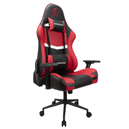 Scaun Gaming Rampage KL-R56, Piele Sintetica, Suport Lombar, Tetiera, Inaltime Ajustabila, Cotiere Reglabile (3D), Posibilitatea modificarii unghiului spatarului pana la 180 °, 120 kg, Roşu