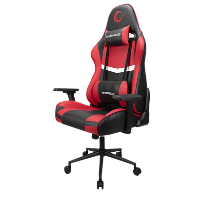 Scaun Gaming Rampage KL-R56, Piele Sintetica, Suport Lombar, Tetiera, Inaltime Ajustabila, Cotiere Reglabile (3D), Posibilitatea modificarii unghiului spatarului pana la 180 °, 120 kg, Roşu