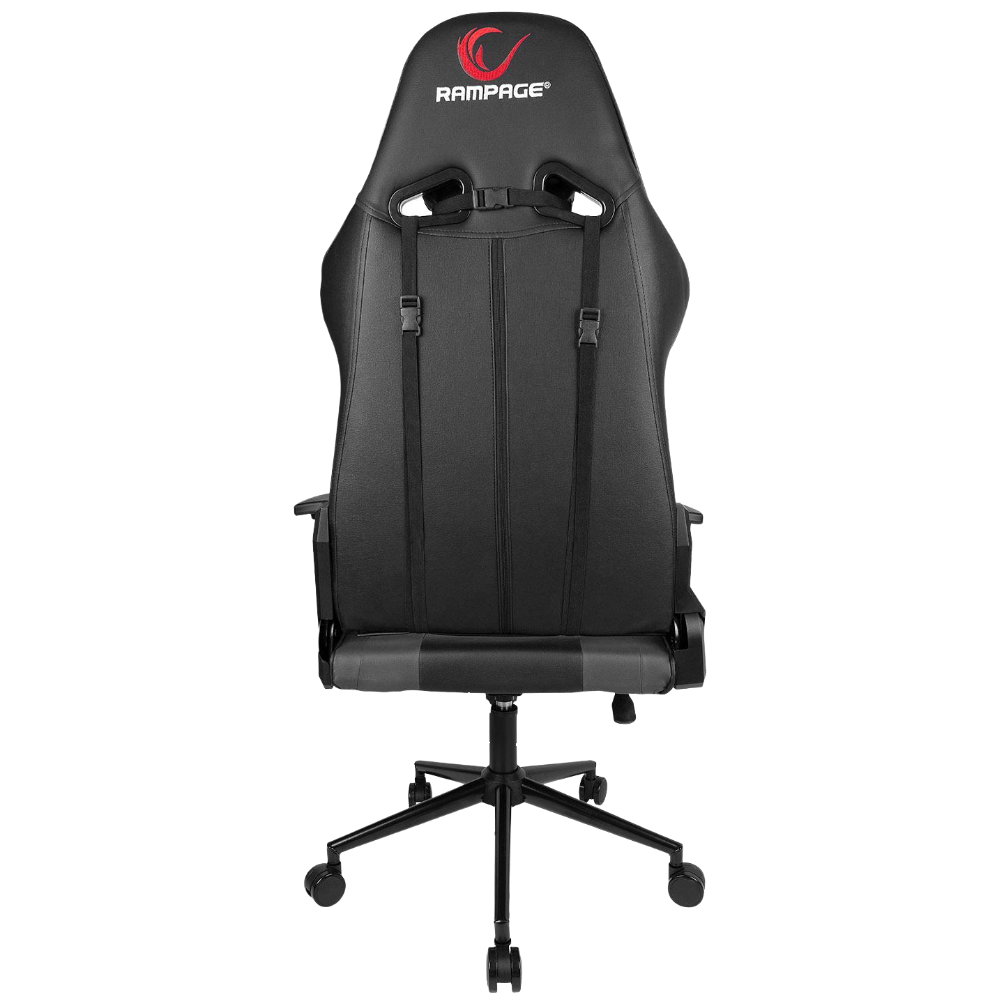 Scaun Gaming Rampage KL-R56, Piele Sintetica, Suport Lombar, Tetiera, Inaltime Ajustabila, Cotiere Reglabile (3D), Posibilitatea modificarii unghiului spatarului pana la 180 °, 120 kg, Negru