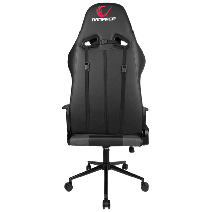 Scaun Gaming Rampage KL-R56, Piele Sintetica, Suport Lombar, Tetiera, Inaltime Ajustabila, Cotiere Reglabile (3D), Posibilitatea modificarii unghiului spatarului pana la 180 °, 120 kg, Negru